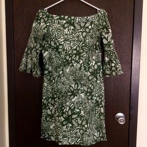 H&M Off the shoulder dress with green floral print